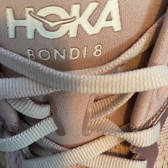 Hoka Women's Running Shoes in Dusty Pink and White - Picture 5 of 7